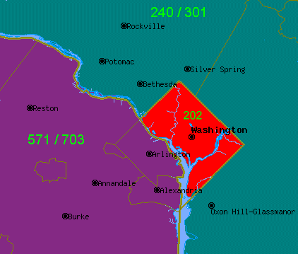 Area Code 202 Map