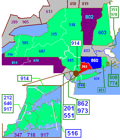 Area Code 203 Map