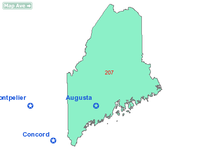 Area Code 207 Map