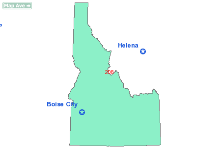 Area Code 208 Map