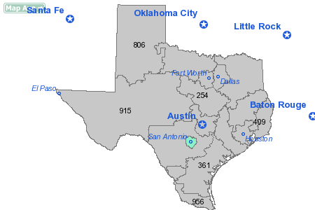 Area Code 210 Map