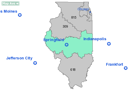 Area Code 217 Map