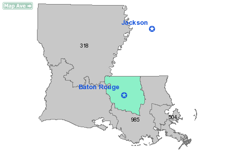 Area Code 225 Map