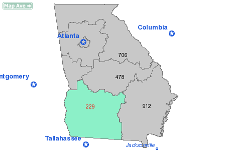 Area Code 229 Map