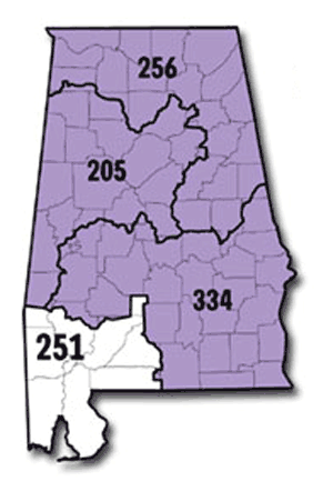 Area Code 251 Map