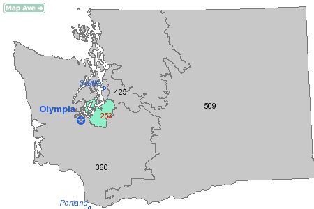 Area Code 253 Map