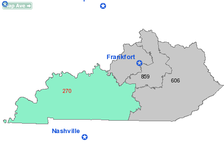Area Code 270 Map