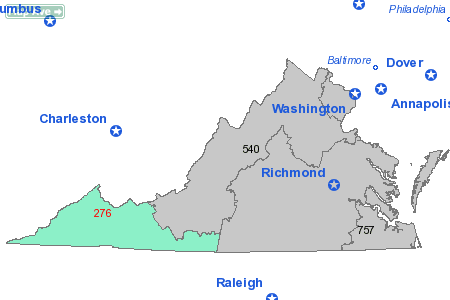 Area Code 276 Map