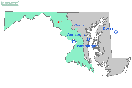 Area Code 301 Map