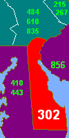 Area Code 302 Map