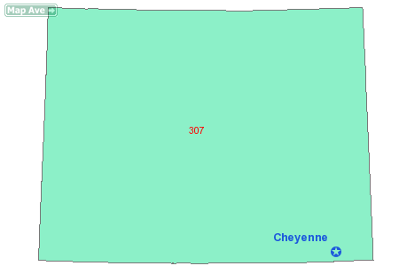 Area Code 307 Map
