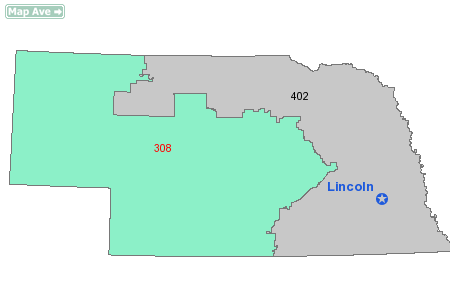 Area Code 308 Map