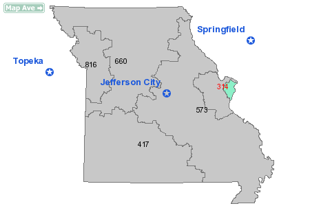 Area Code 314 Map