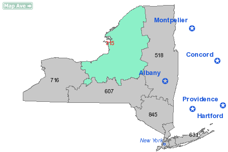 Area Code 315 Map