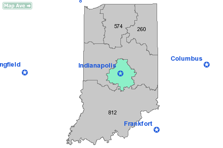 Area Code 317 Map