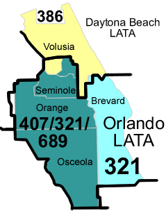 Area Code 321 Map