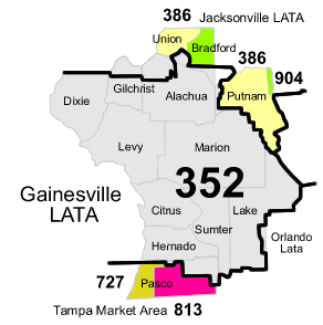 Area Code 352 Map