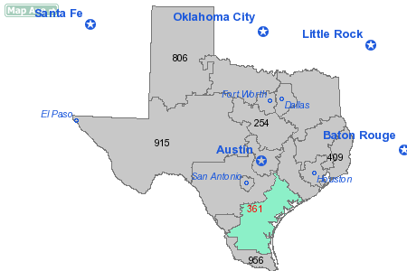 Area Code 361 Map