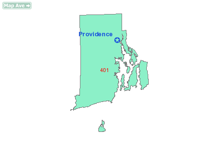 Area Code 401 Map