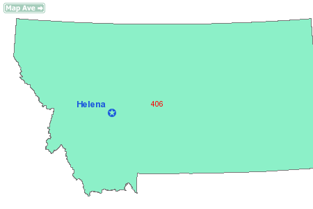 Area Code 406 Map