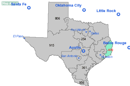 Area Code 409 Map