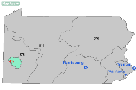 Area Code 412 Map