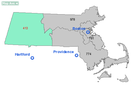 Area Code 413 Map