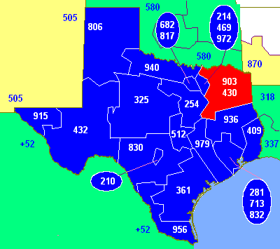 Area Code 430 Map