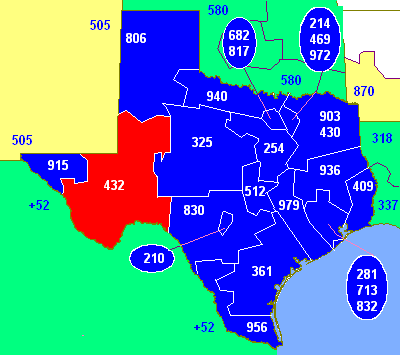 Area Code 432 Map