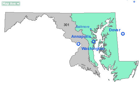 Area Code 443 Map