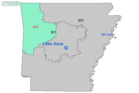 Area Code 479 Map