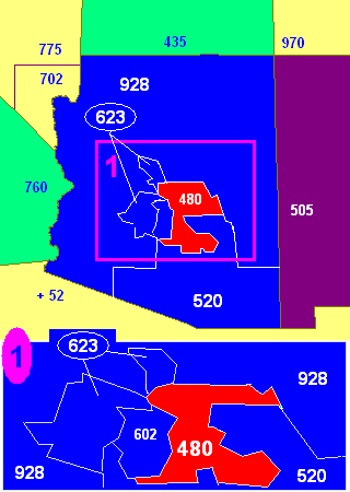 Area Code 480 Map