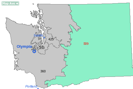 North American area code 509 is a state of Washington telephone area code 