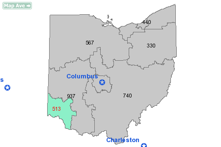 Area Code 513 Map