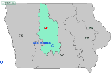 Area Code 515 Map