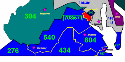 Area Code 571 Map