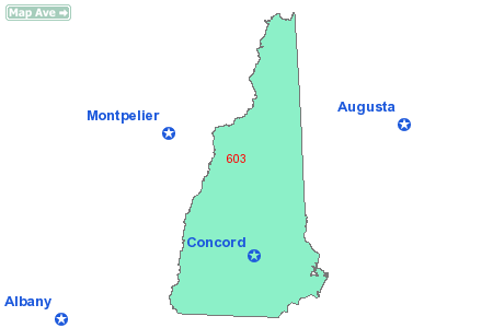 Area Code 603 Map