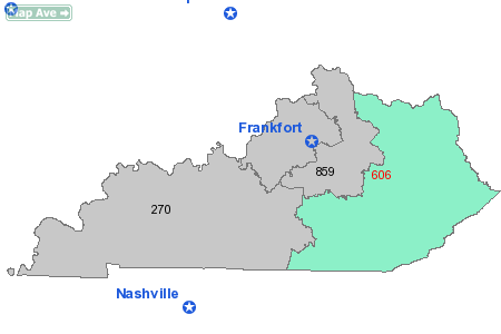 Area Code 606 Map