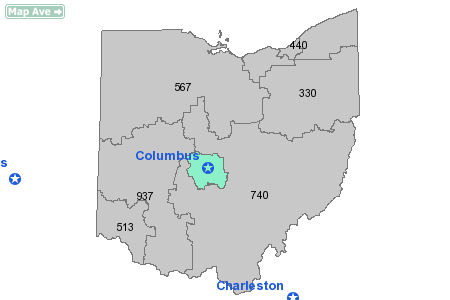 Area Code 614 Map