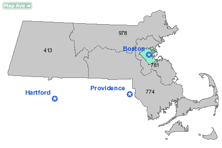 Area Code 617 Map