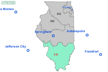 Area Code 618 Map