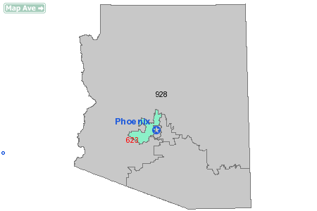 Area Code 623 Map