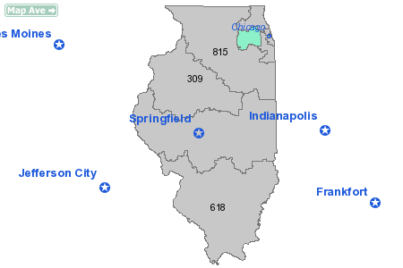 Area Code 630 Map