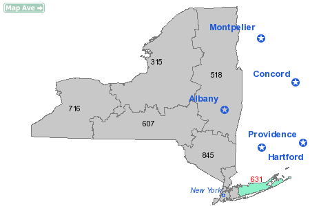 area code map. Area Code 631 Map