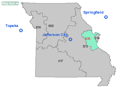 Area Code 636 Map