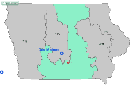 Area Code 641 Map