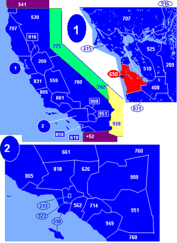 Area Code 650 Map