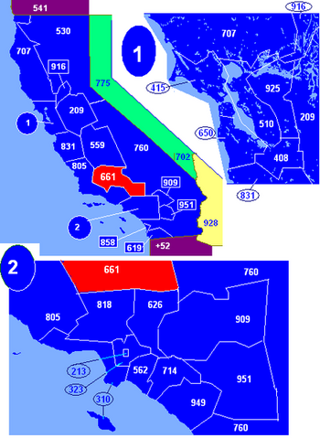 Area Code 661 Map