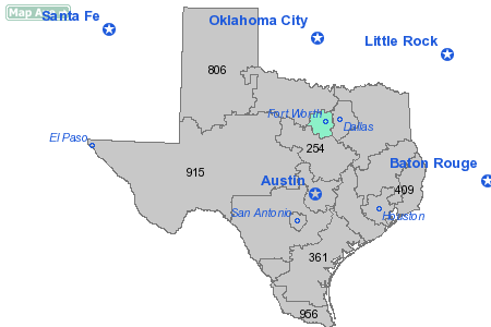 Area Code 682 Map