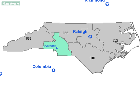 Area Code 704 Map